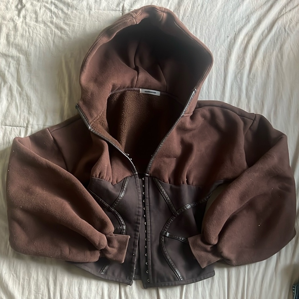 Brown corset hoodie